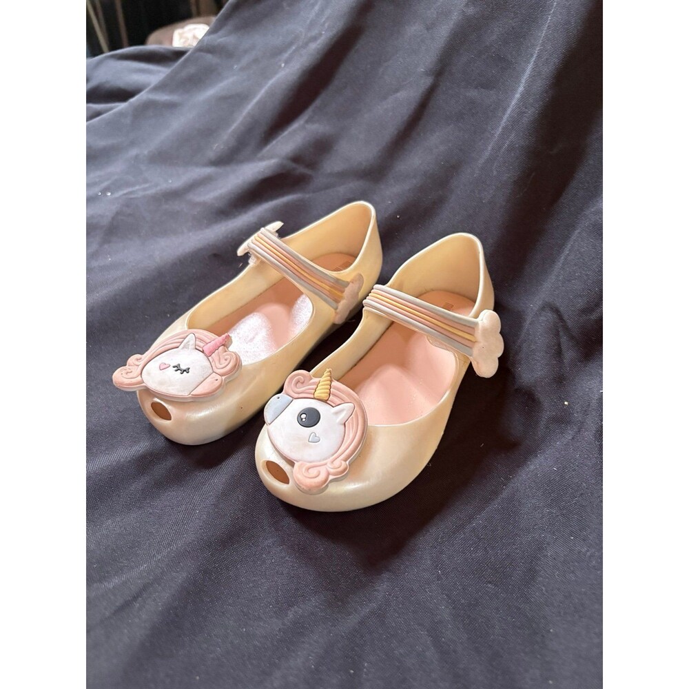 Mini Melissa size 11 c cream pink ultra girl unicorn jelly shoes